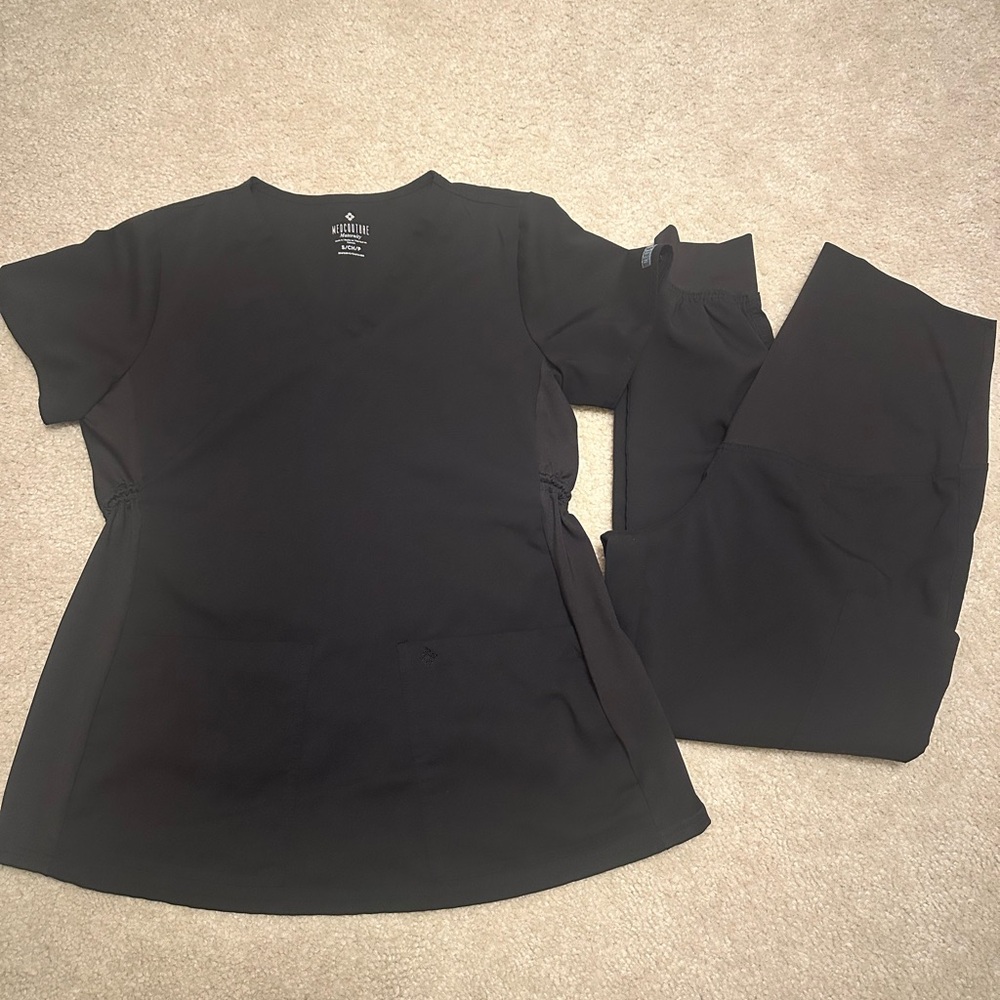 Maternity scrubs med couture scrub set size small black joggers great condition